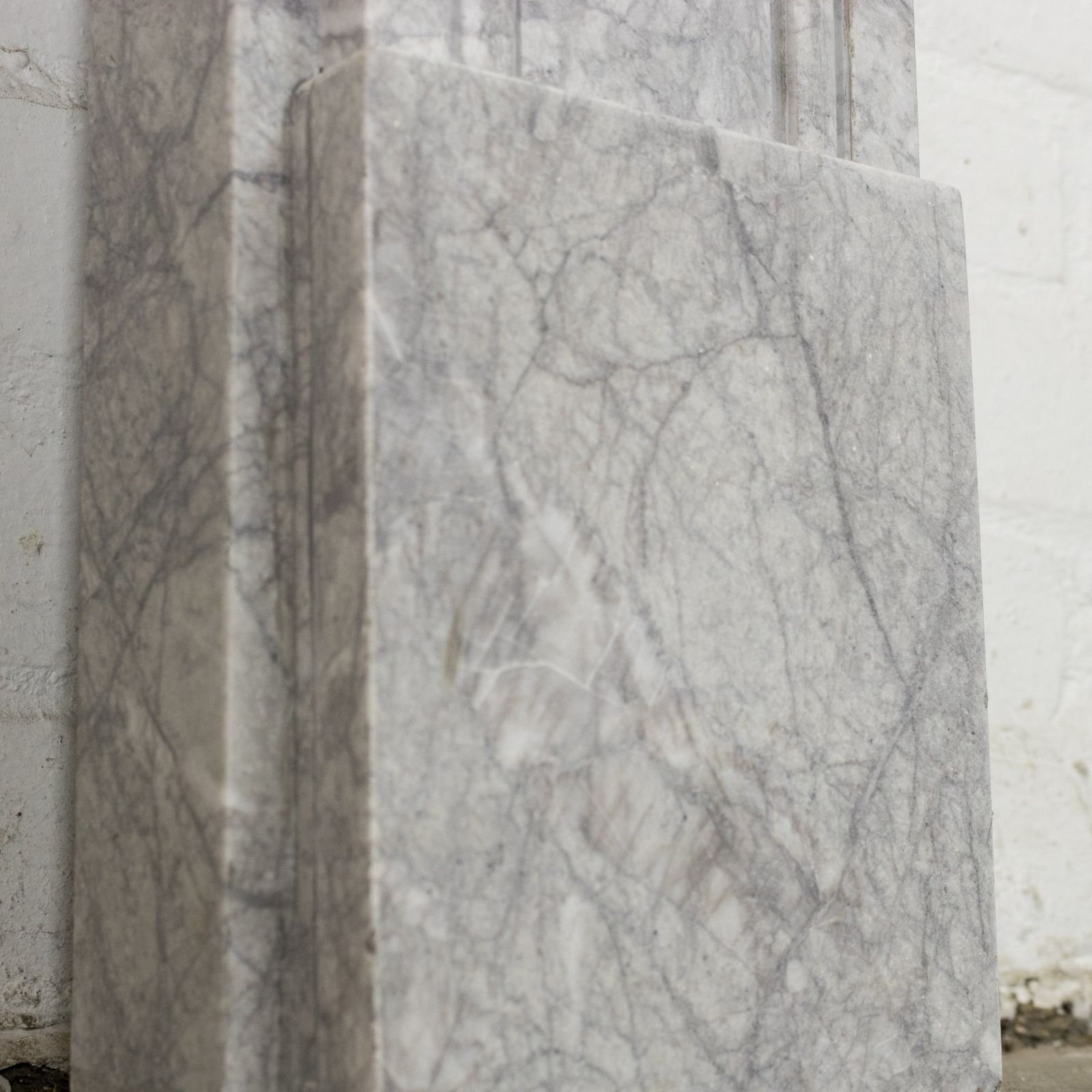 Georgian Style Bullseye Grey Marble Fireplace Surround photo vintage