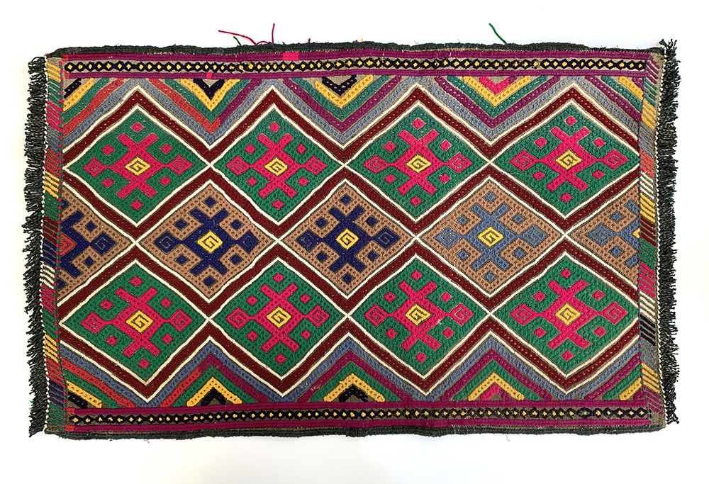 Klein Cicim-tapijt. Handgeknoopt antiek Anatolisch tapijt. 85×55 cm. Dun kilimtapijt. Wollen tapijt van natuurlijke wol. Klein decoratief tapijt. Vloerkleedje. photo 270.0