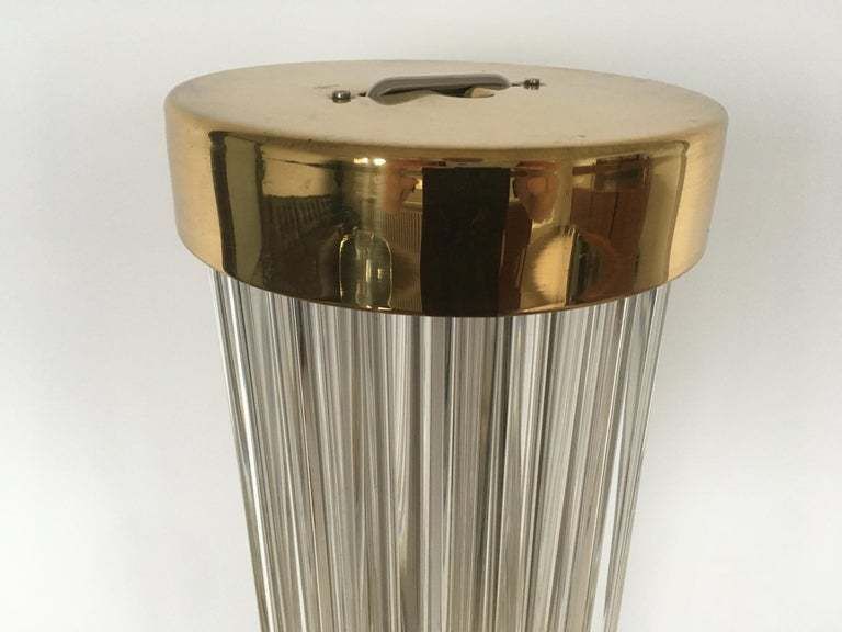 Very Rare Mid Century Glass Brass Floor Lamp Kamenicky Senov/Preciosa   1960s photo Lighting