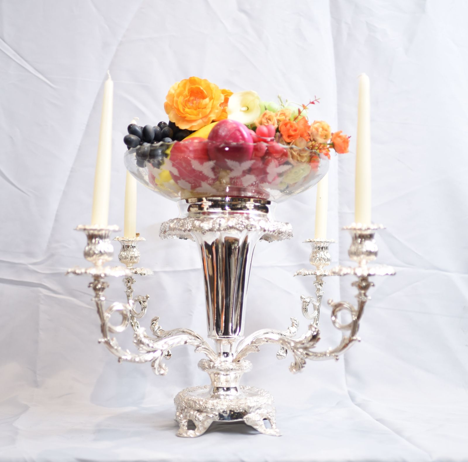 Sheffield Silver Plate Candelabra Centrepiece   Plated English Epergne photo furniture