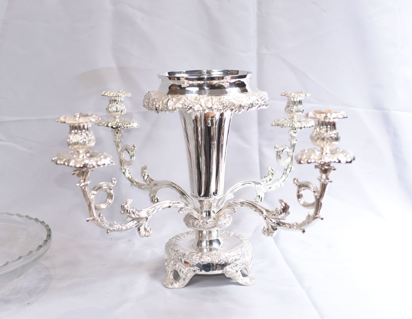 Sheffield Silver Plate Candelabra Centrepiece   Plated English Epergne photo buy