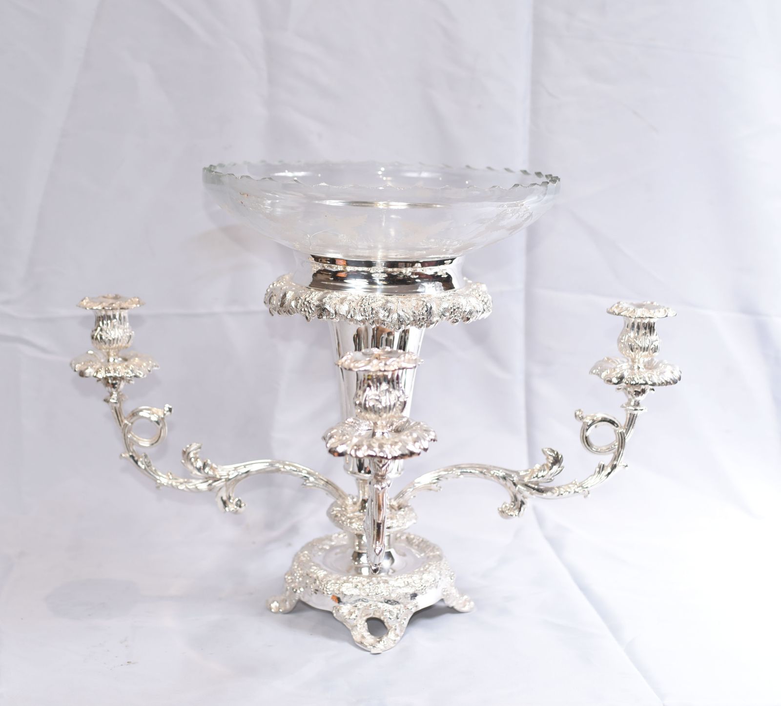 photo for sale Sheffield Silver Plate Candelabra Centrepiece   Plated English Epergne