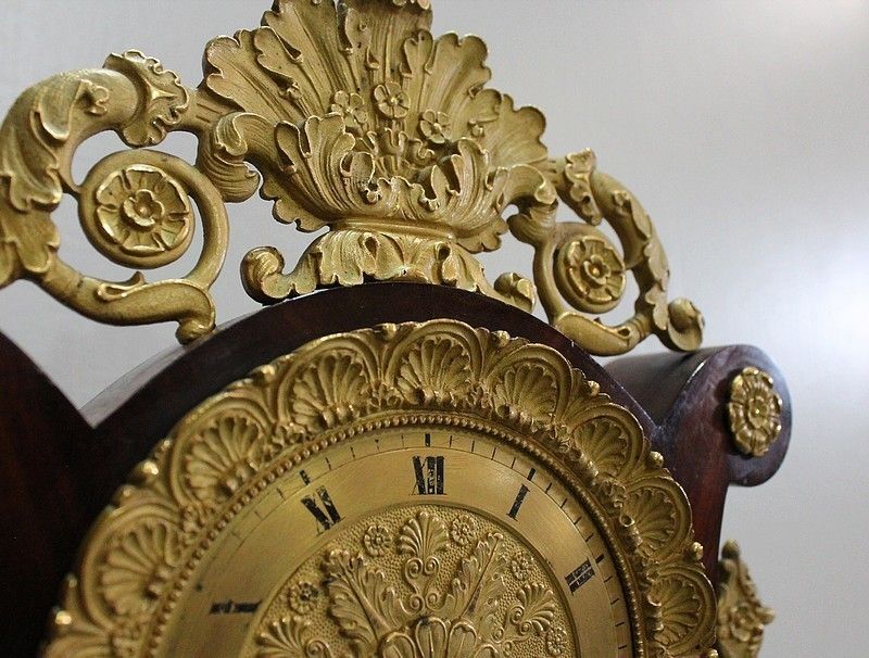 photo for sale Pendulum Lyre In Mahogany And Gilt Bronze, Empire Period   Early 19th Century
