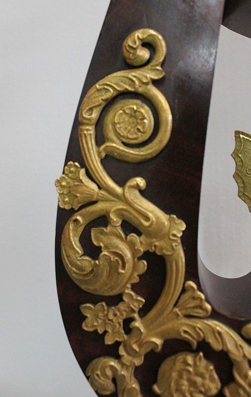 photo vintage Pendulum Lyre In Mahogany And Gilt Bronze, Empire Period   Early 19th Century