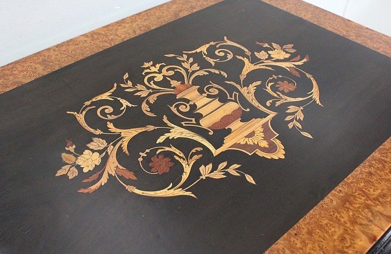 Small Inlaid Folding Table, Napoleon III Period  Xi Xth photo vinterior