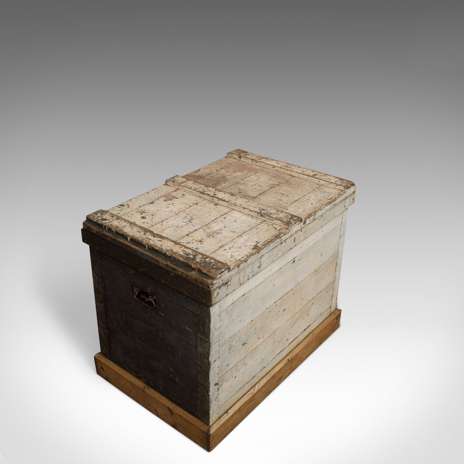Antique Travel Trunk, English, Pine, Zinc Lined, Carriage Chest, Victorian photo for sale