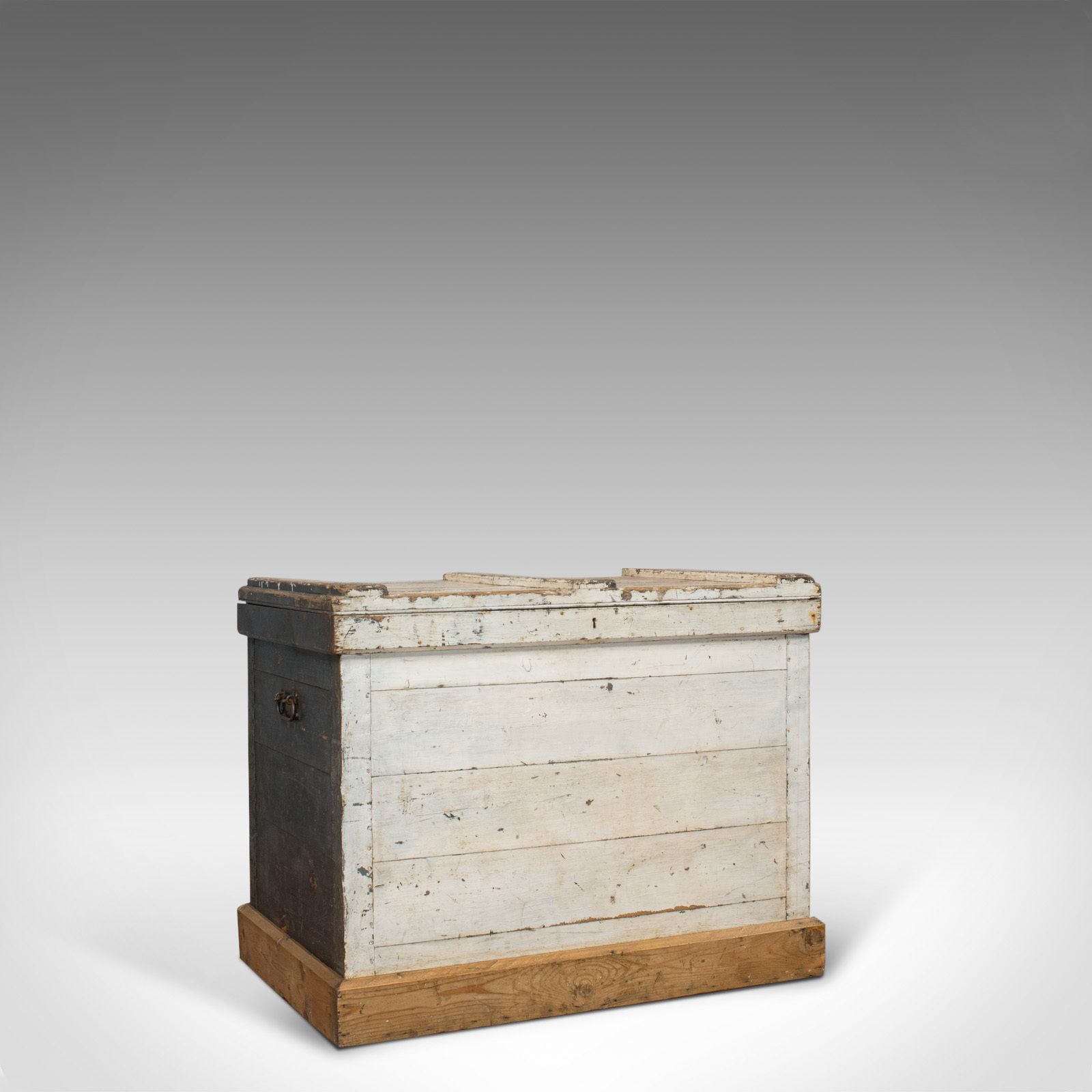 photo furniture Antique Travel Trunk, English, Pine, Zinc Lined, Carriage Chest, Victorian