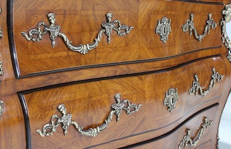 Tombeau Cabinet In Blond Mahogany, Regency Style, Mid 20th Century photo vintage