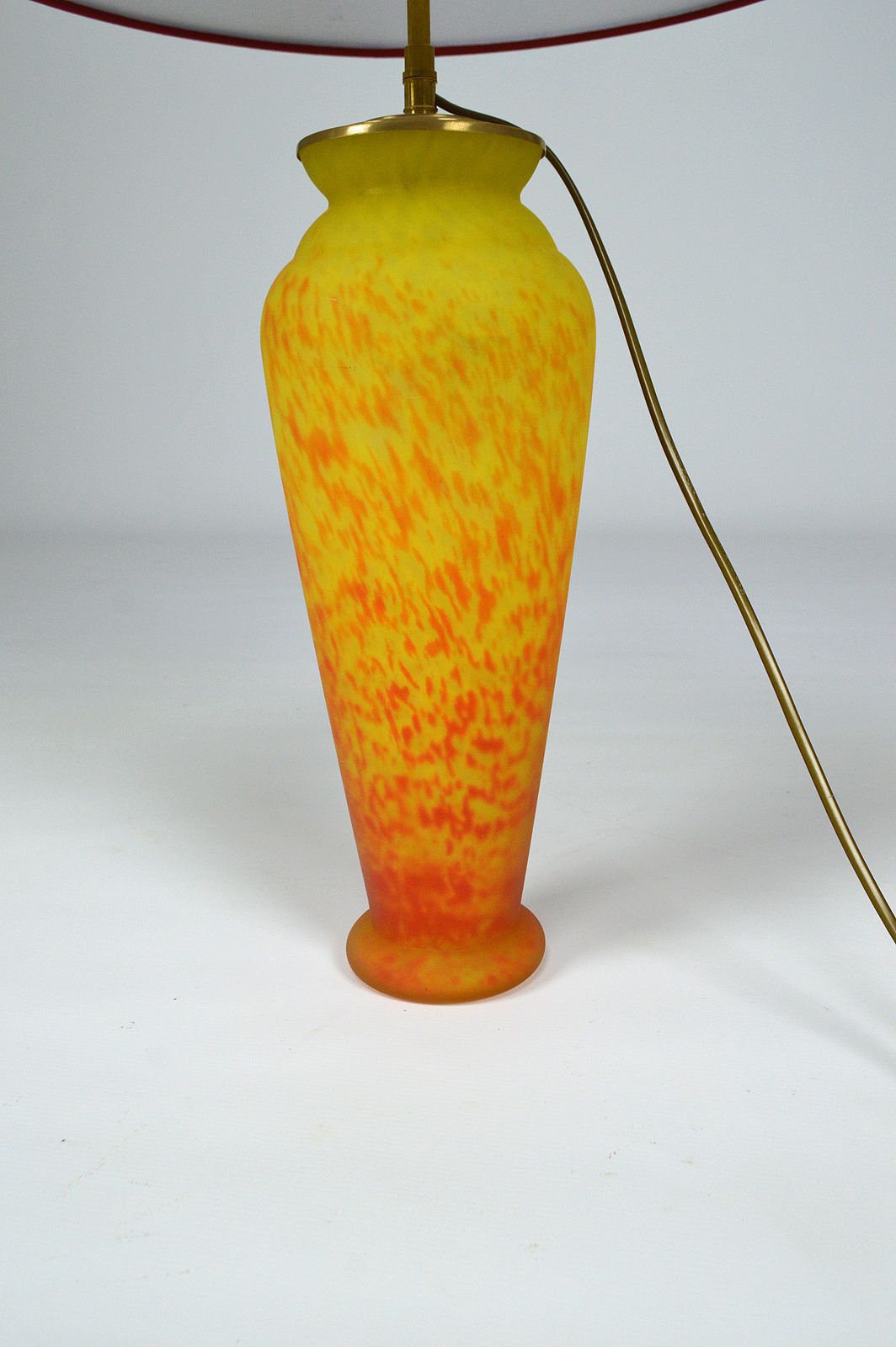 photo for sale Art Nouveau Style, Art Glass Vase Mounted As Lamp