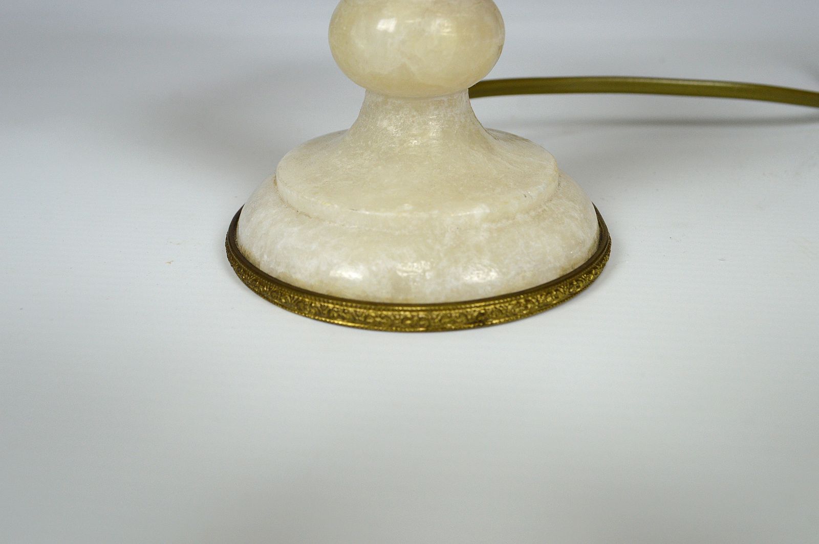 Small Neoclassical Revival White Marble Table Lamp, Italy, Circa 1920 photo vintage