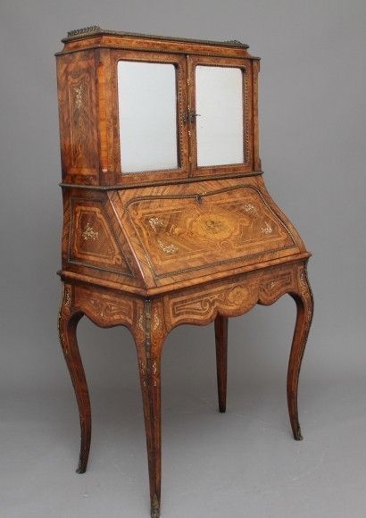 19th Century Walnut And Kingwood Bureau De Dame