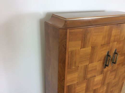 photo furniture Masion Dominique Art Deco Cabinet With Parquetry Walnut Doors