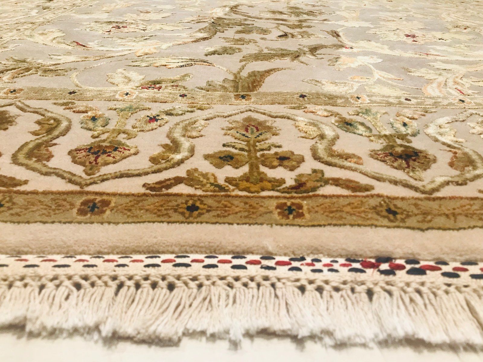 photo for sale Vintage Hand Crafted Silk And Wool Carpet, 1980s