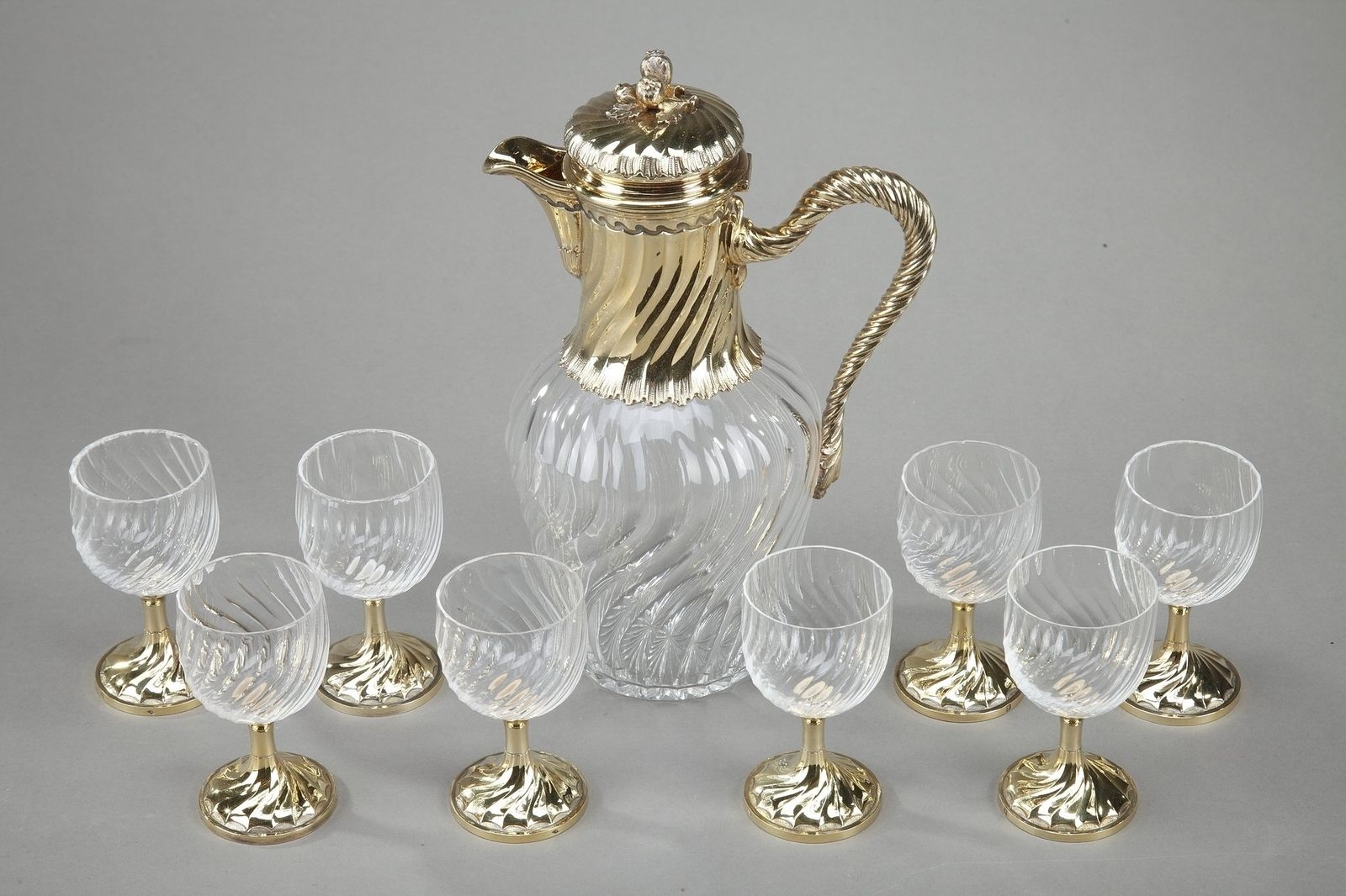 Crystal Beverage Service By Maison Boin Taburet photo vintage