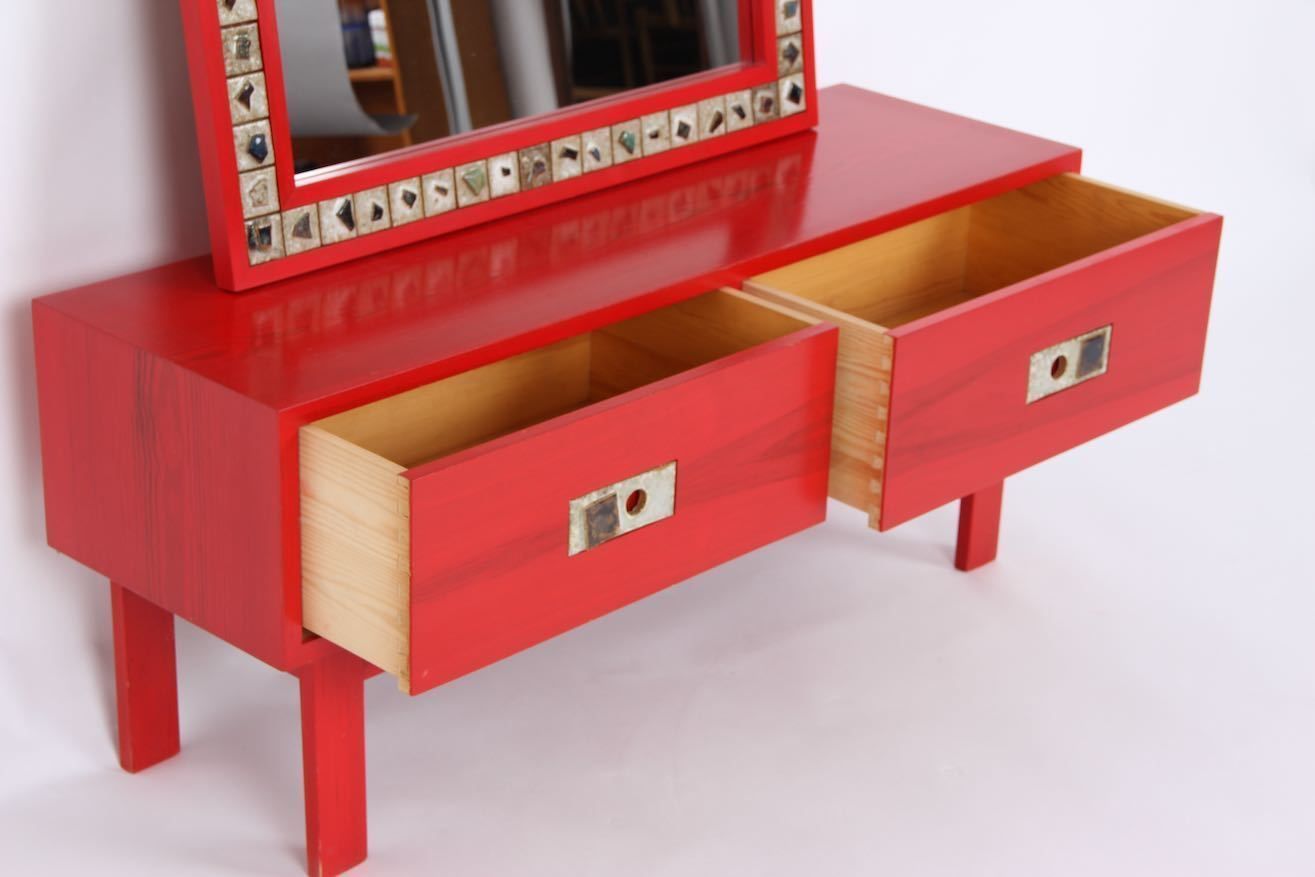 Poul Nørreklit. Chest Of Drawers And Mirror. Select Form Denmark. 1970s Design Retro. photo for sale