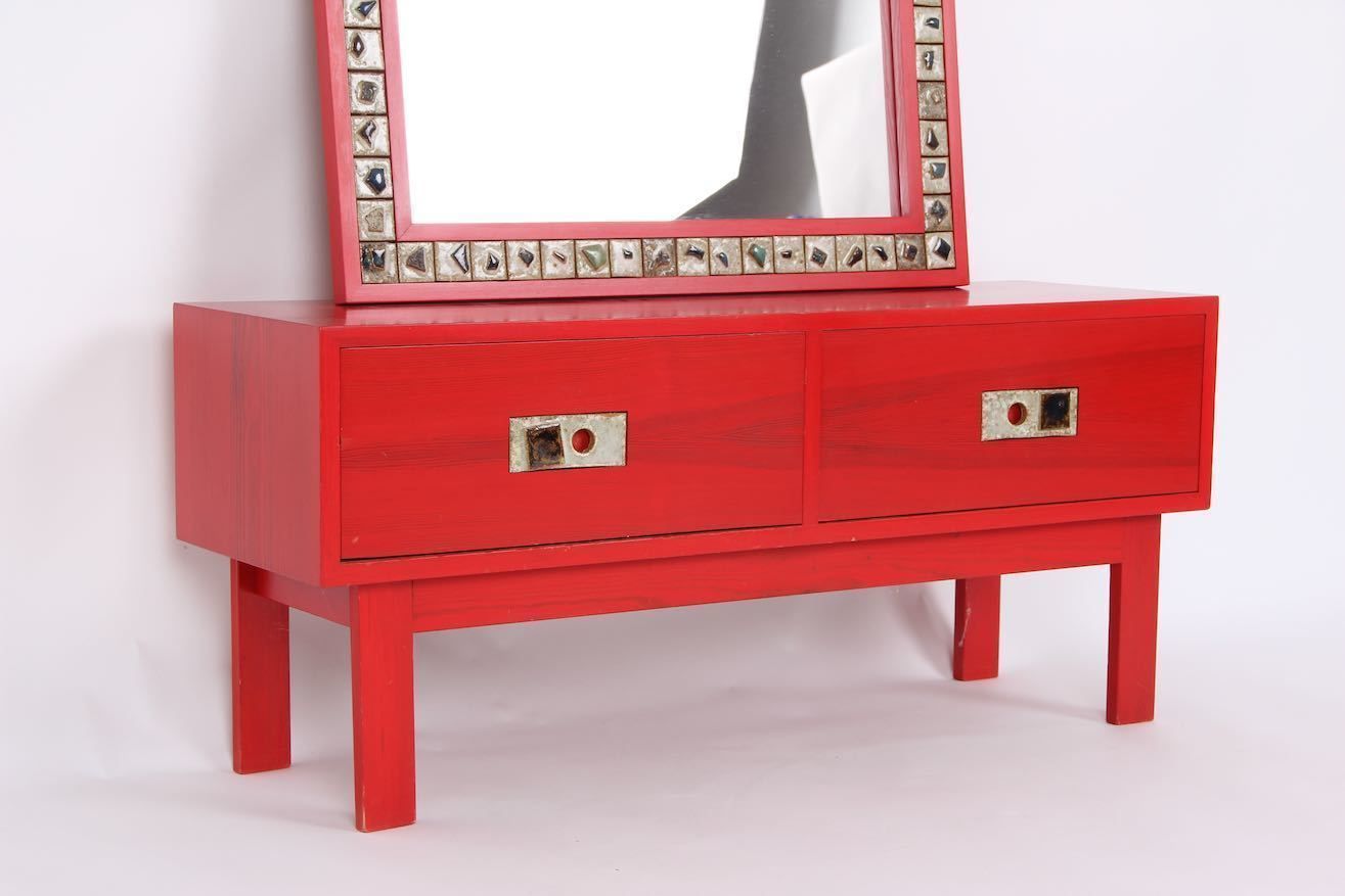 photo for sale Poul Nørreklit. Chest Of Drawers And Mirror. Select Form Denmark. 1970s Design Retro.