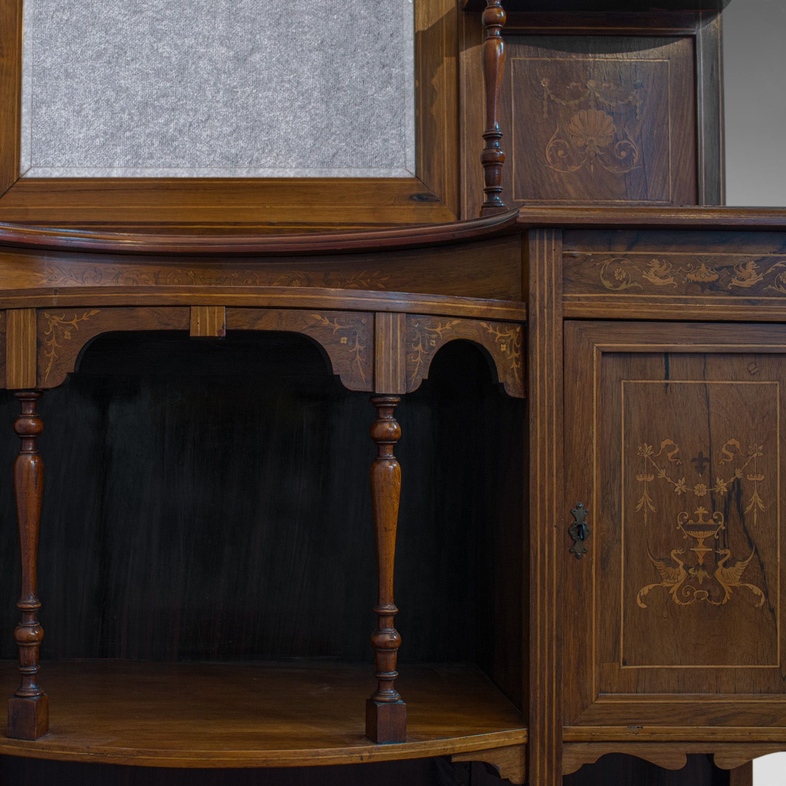 1650.0 Antique Sideboard, English, Rosewood, Dresser, Boxwood Inlay, Victorian, C.1900 photo