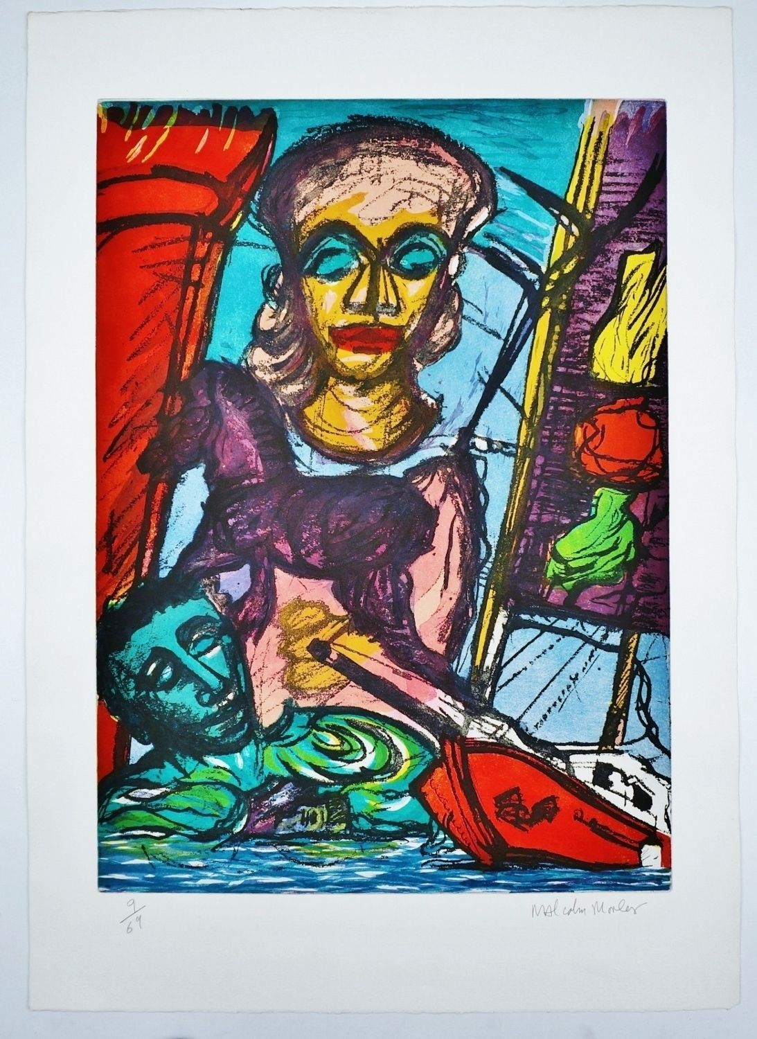 Malcolm Morley Limited Edition Signed Print Trojan Calvacade From The Odysseys Of Enoch Suite, 1986 American, Unframed