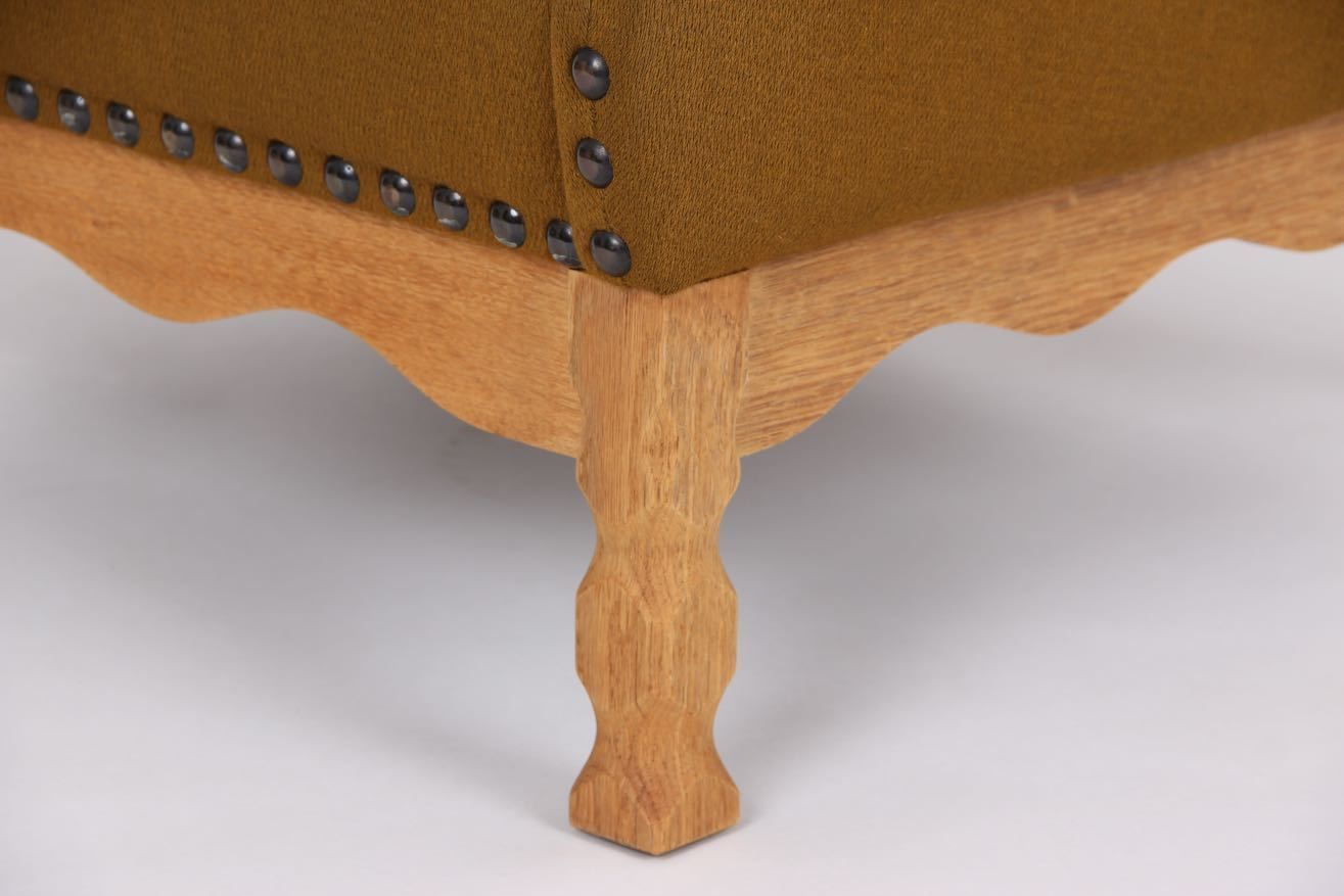 Danish Loungechair, 1970 Design In Solid Oak And Wool Fabric. photo buy