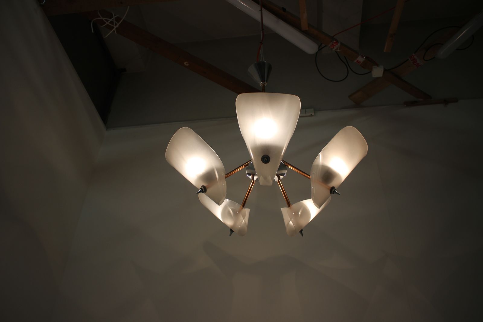 Mid Century Chandelier By Drukov,  1960s photo furniture