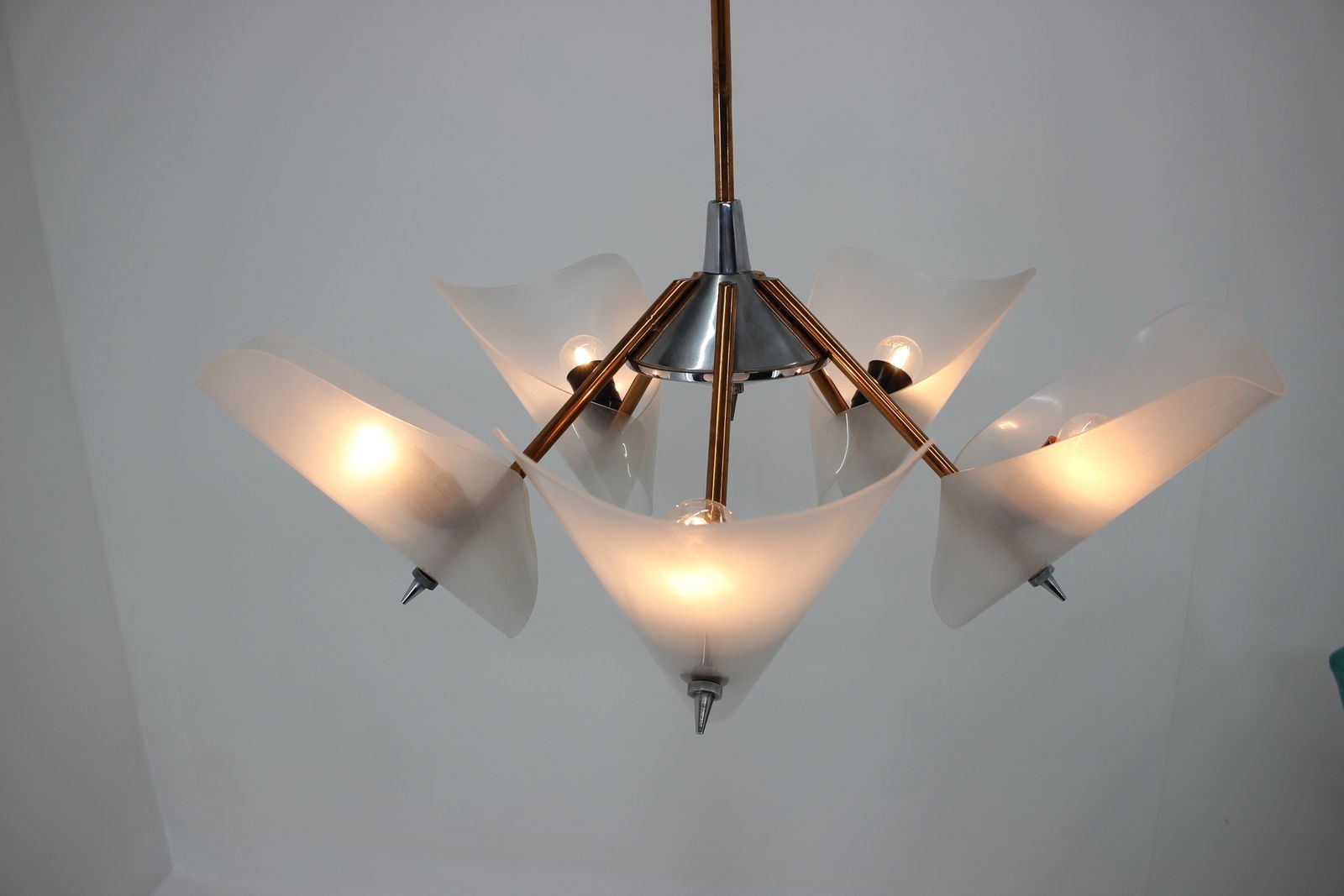 Mid Century Chandelier By Drukov,  1960s photo vintage