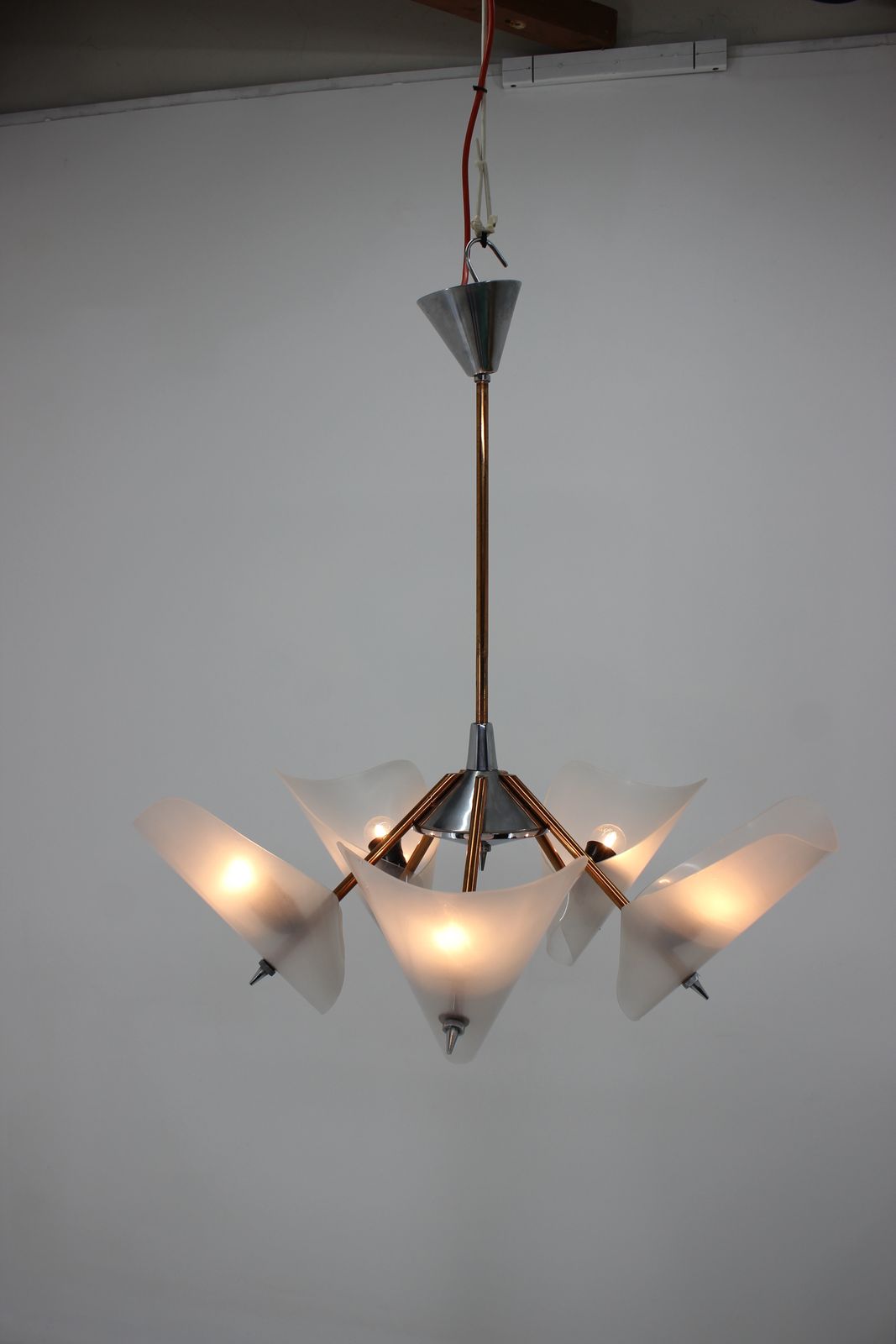 photo furniture Mid Century Chandelier By Drukov,  1960s