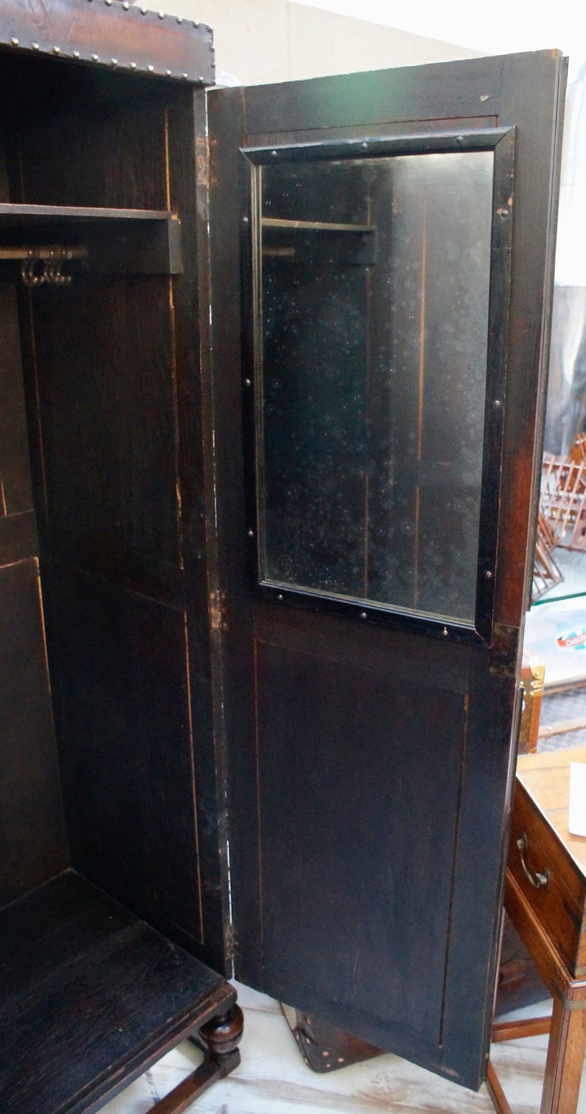 Victorian Leather Bound Wardrobe photo vintage