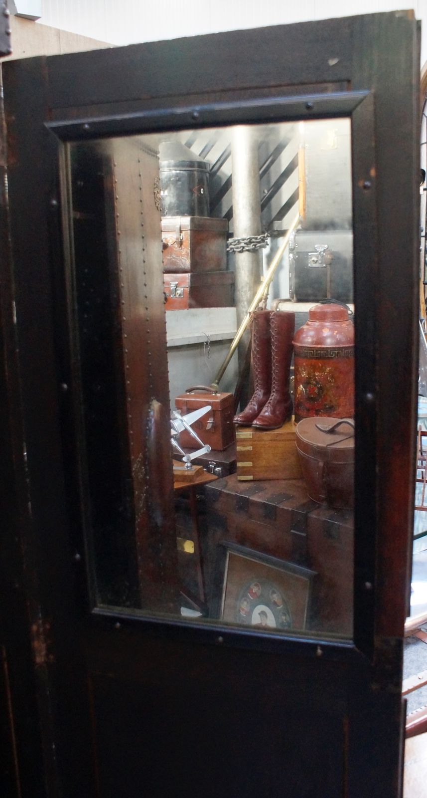 photo for sale Victorian Leather Bound Wardrobe