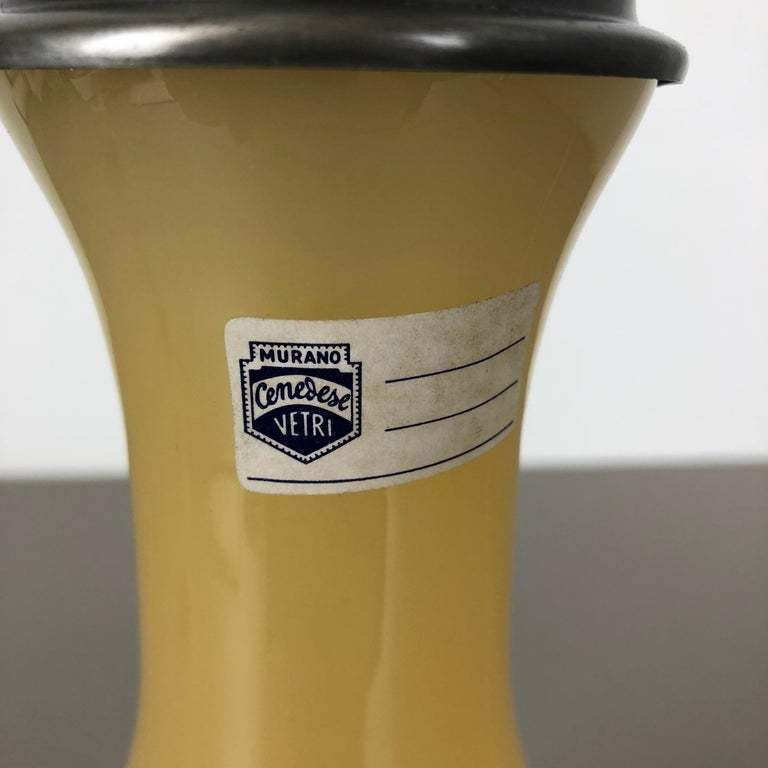 New Old Stock, Opaline Murano Glass "Honey" Table Light By Cenedese Vetri, 1960s photo vintage