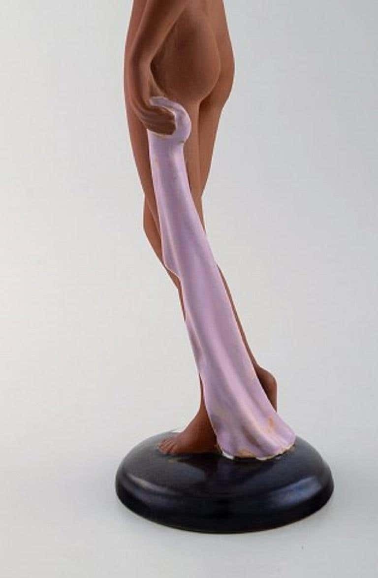 Goldscheider Art Deco Figure Of Nude Woman In Partially Glazed Red Clay photo 921.0