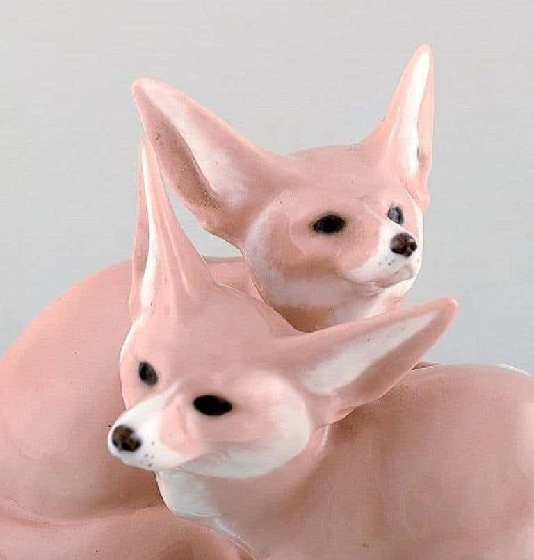 Royal Copenhagen, Modelled By Christian Thomsen In 1901, Pair Of Desert Foxes photo 1075.0