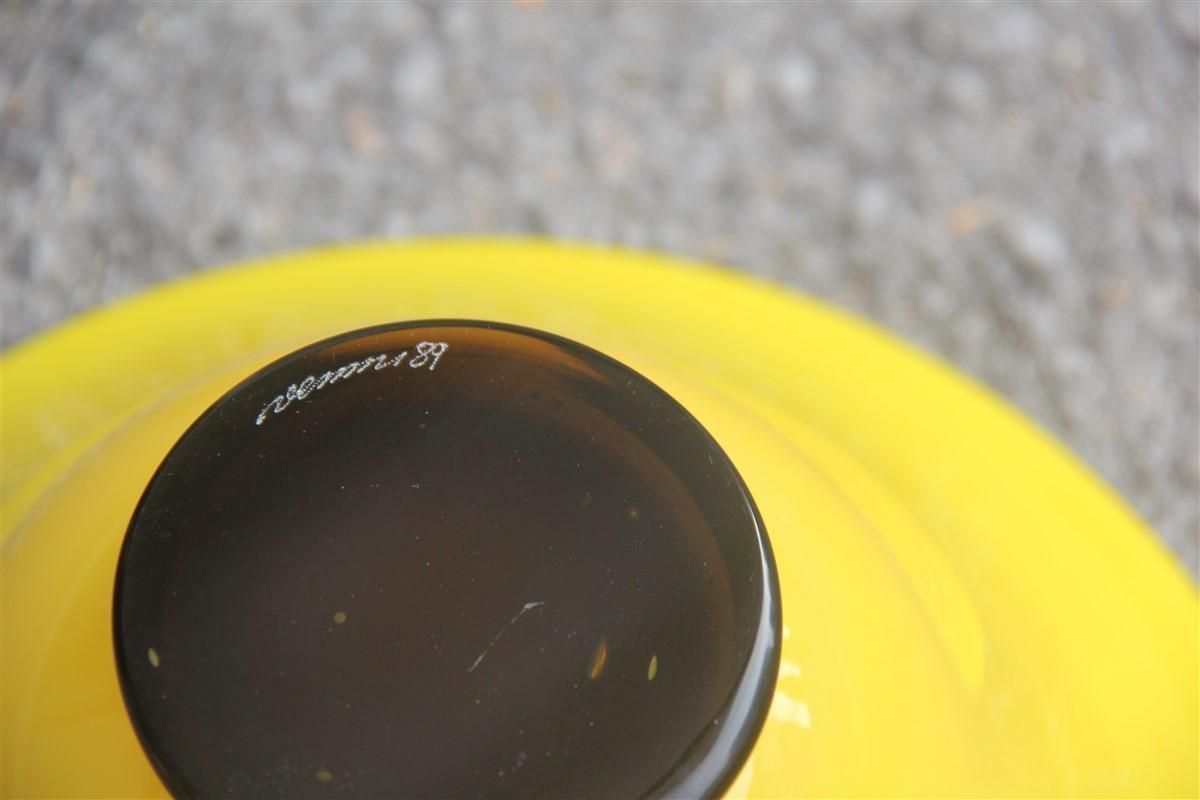 Murano Glass Cup Vase Yellow Black 1989 Mendini Attributed Italian Design photo buy