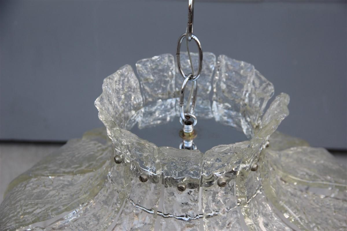 Round Mazzega Murano Glass Transparent Leaves Italian Design, 1970 photo furniture