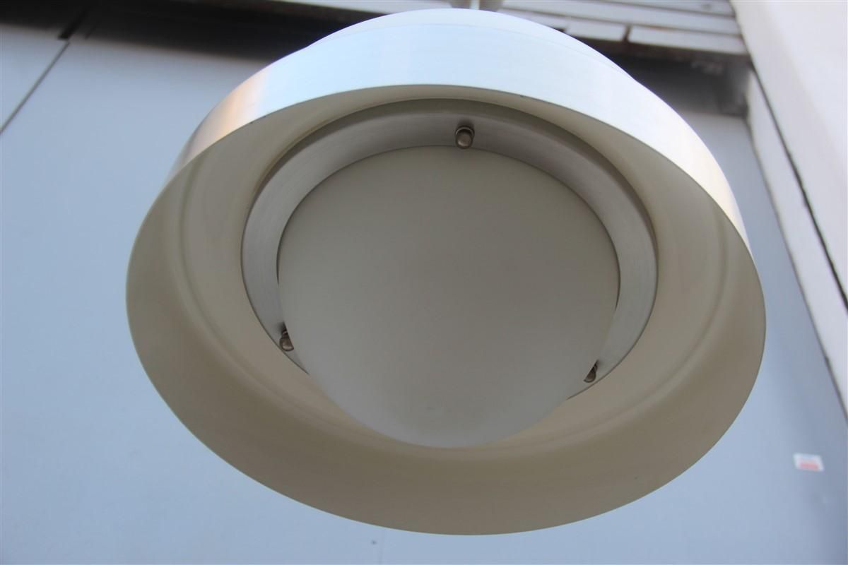 Pia Guidetti Crippa Chandelier For Lumi Milano 1970s Italian Design White Glass photo 2234.0
