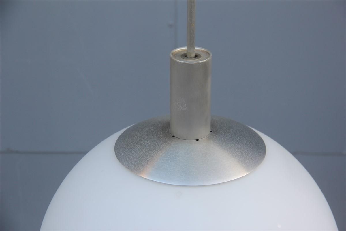 Pia Guidetti Crippa Chandelier For Lumi Milano 1970s Italian Design White Glass photo buy