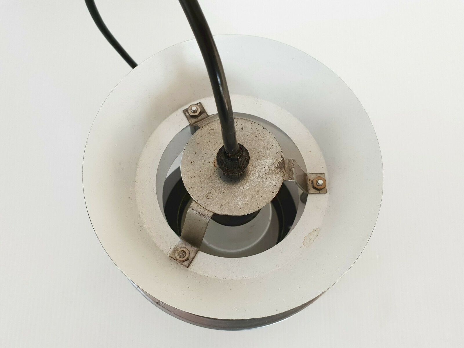 Danish Scandinavian Suspension 1960 Vintage 60s 60s In Black Lacquered Steel photo for sale