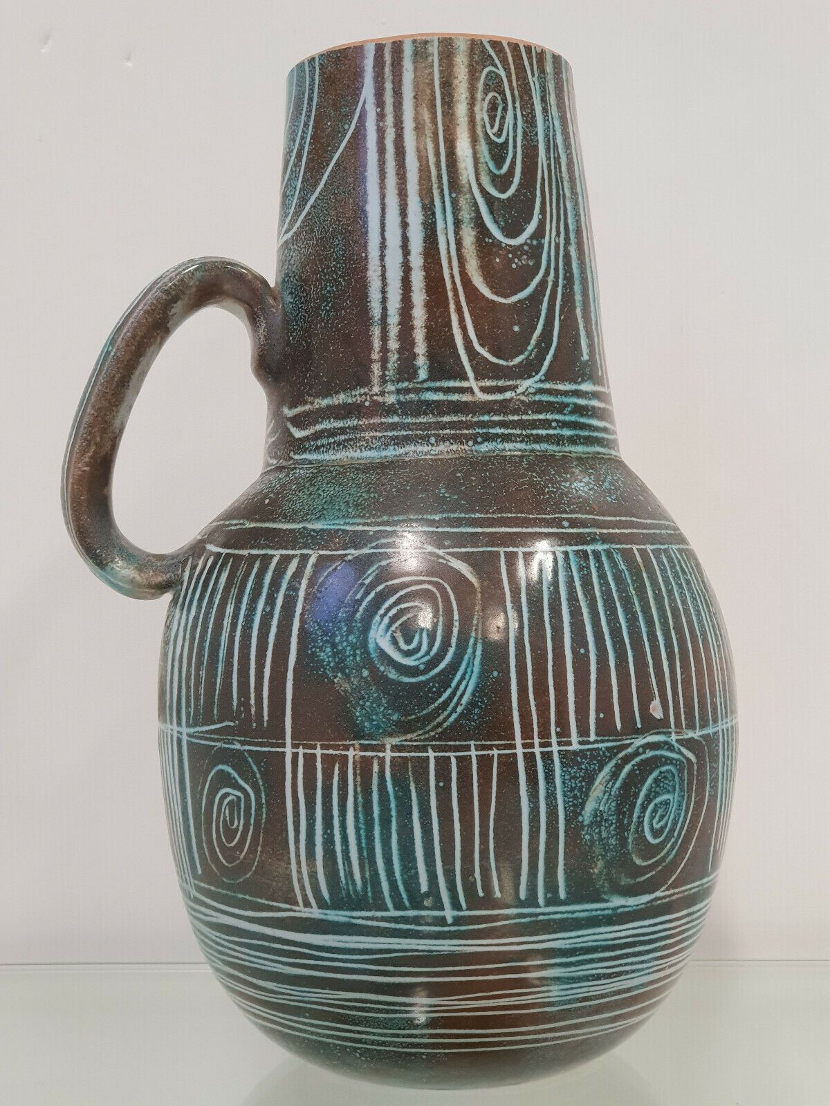photo furniture Magnificent French Vase Ceramic Vintage 1960 Atelier Roy Montgolfier 60s 60s