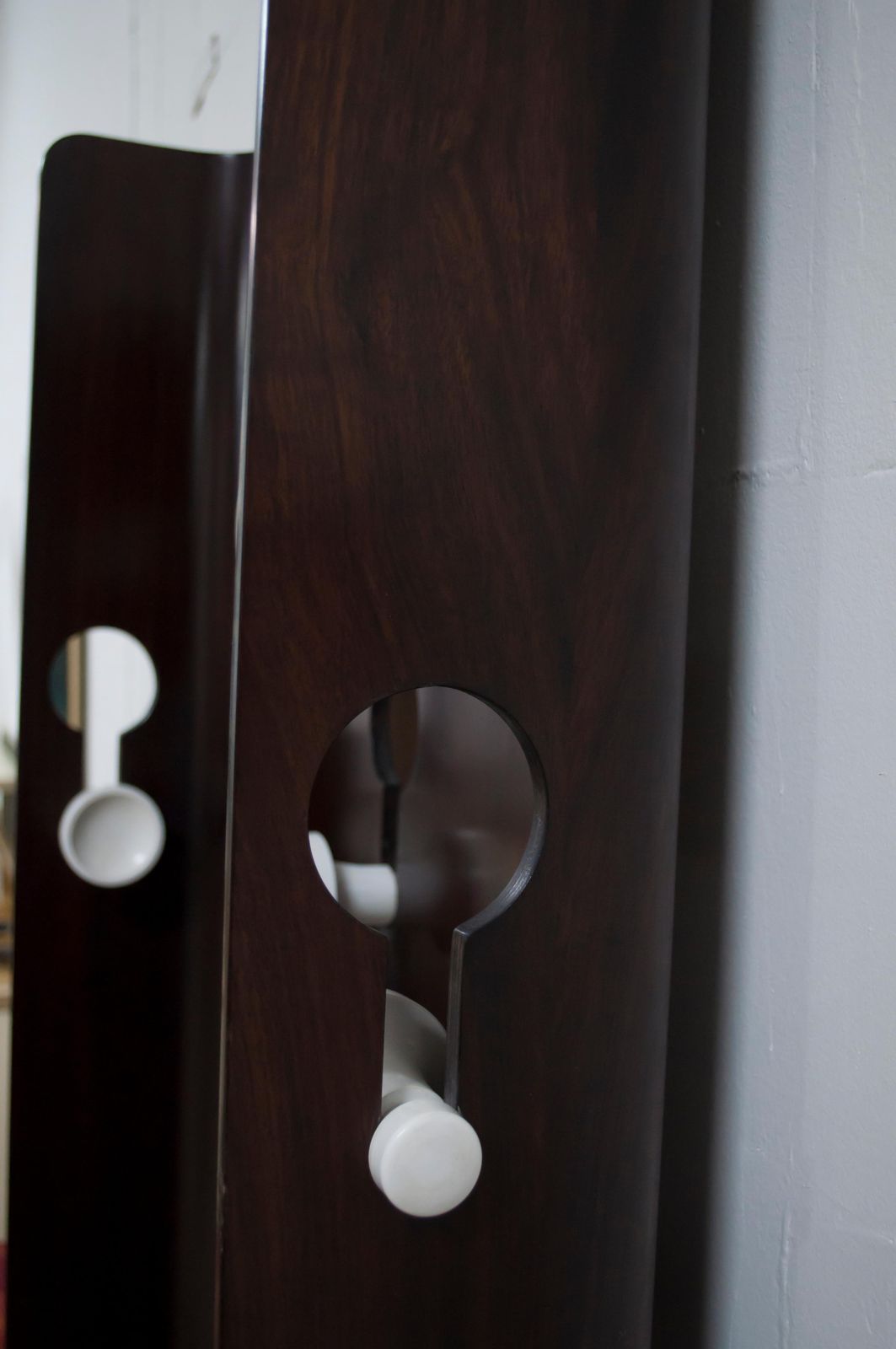 Carlo De Carli Mid Century Modern Italian Teak Coat Rack By Fiarm, 1960s photo vintage