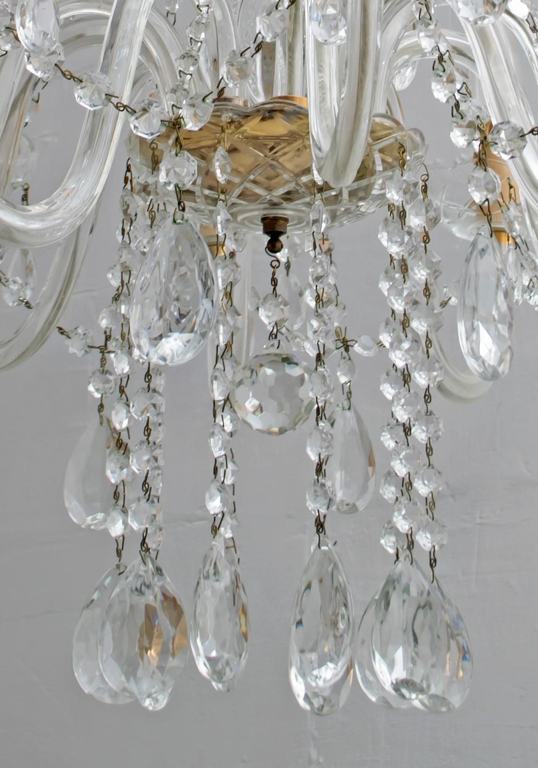 Maria Theresa Mid Century Modern Italian 15 Light Crystal Chandelier, 1950s photo buy
