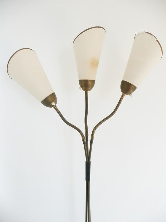 Typical Floor Lamp 1950 With 3 Flexible Arms Vintage Design Years 50 Mid Century photo for sale