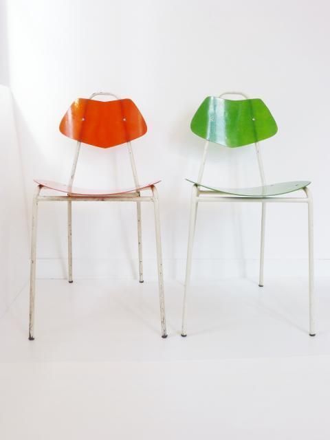 Superb Pair Of Fiberglass Chairs 1950: French Work Of The 1950s photo Furniture