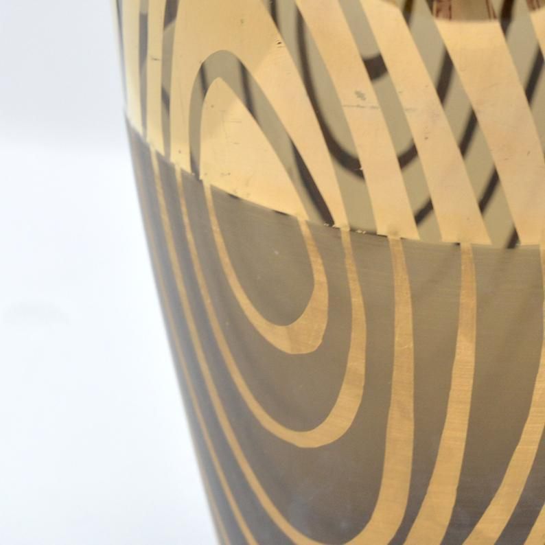 Smoked Glass Vase In The Style Of Hollywood Regency, Czechoslovakia Of The 1960s photo buy