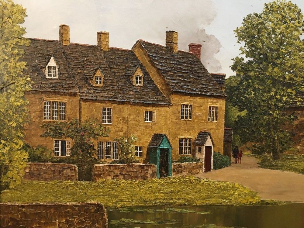 Nick Bradley Carter Ra Mid C20th Oil On Canvas Of "Lower Slaughter" photo furniture