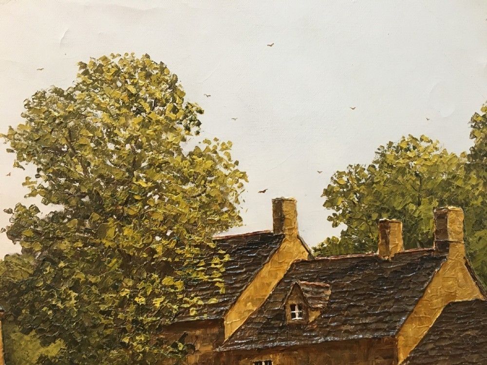 Nick Bradley Carter Ra Mid C20th Oil On Canvas Of "Lower Slaughter" photo 1438.0
