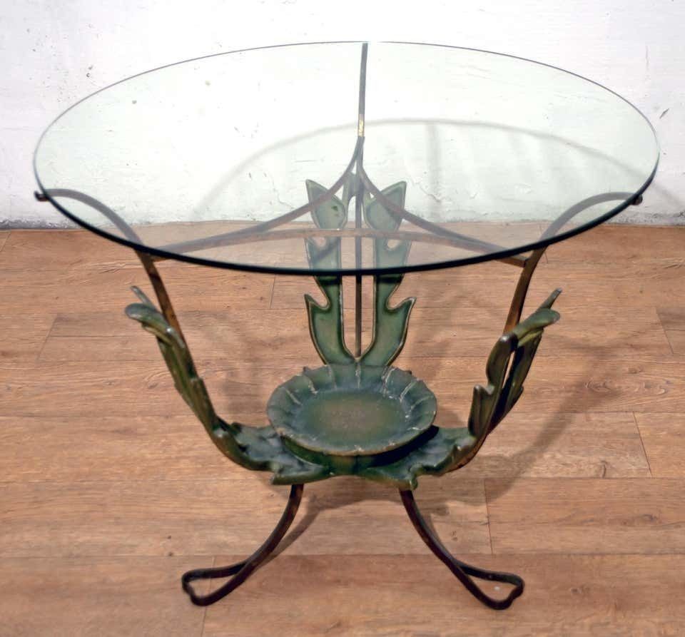 Pierluigi Colli Midcentury Italian Brass And Wood Coffee Table, 1950s photo for sale
