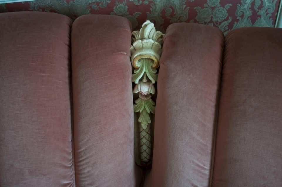 Midcentury Venetian Baroque Fancy Velvet Sofa With Two Armchairs, 1950s photo Furniture