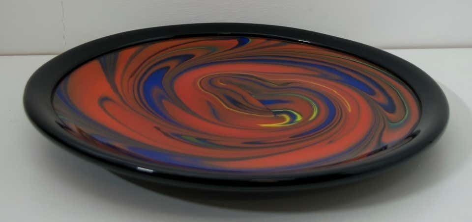 Ottavio Missoni Italian Murano Glass "Mercurio" Plate For Arte Vetro Murano 1980 photo for sale