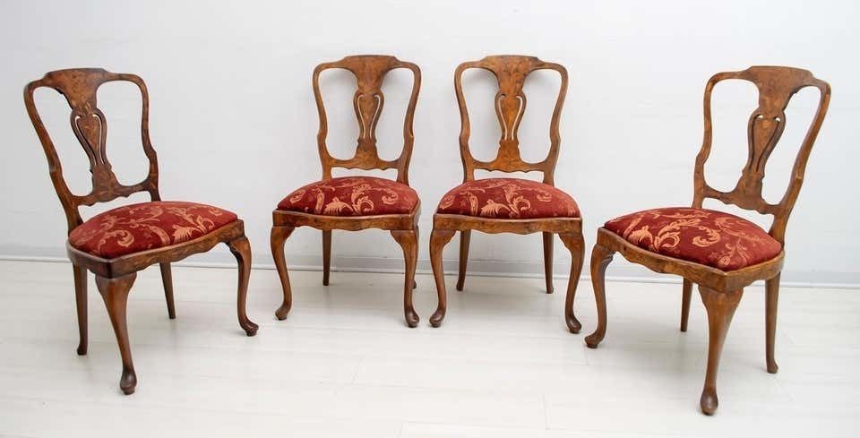 Walnut Dutch Chairs Of The 20th Century With Maple Wood Inlays, Netherlands photo furniture