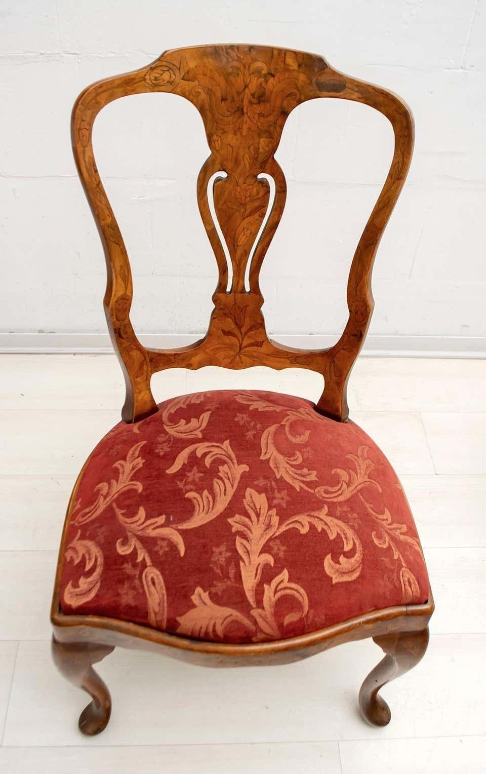Walnut Dutch Chairs Of The 20th Century With Maple Wood Inlays, Netherlands photo vinterior