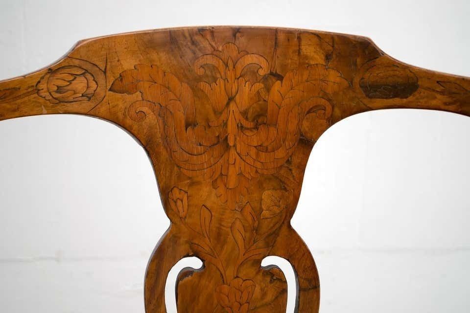 Furniture Walnut Dutch Chairs Of The 20th Century With Maple Wood Inlays, Netherlands photo